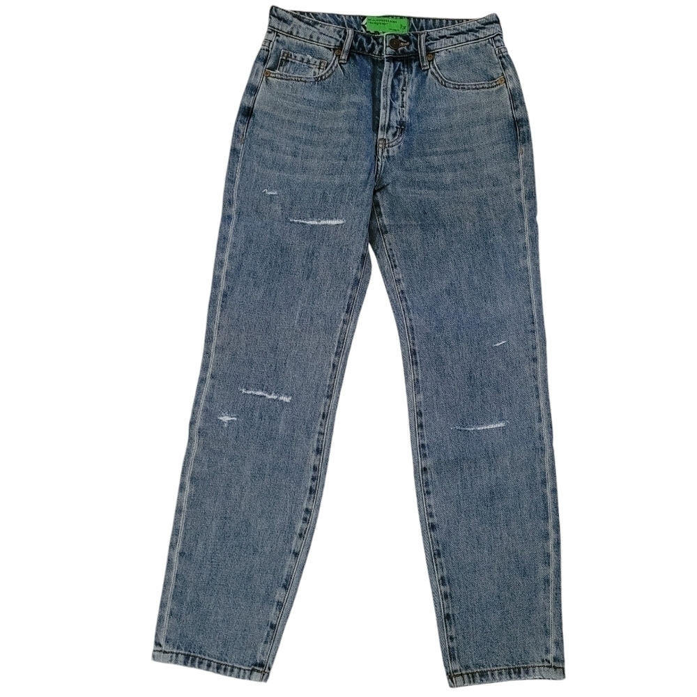 Free People Sandrine Rose Woman's Straight Fit Jeans Blue Denim Size 26
